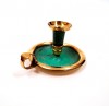 BR2251P - Solid Brass Candle Holder With Plate, Patina Finish