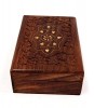 SH1045 - Carved Wooden Box (Teak Wood)