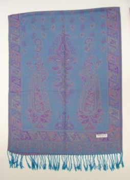 14312 - PASHMINA SHAWL 37-2 Paisley design 55% Pashmina 45% silk