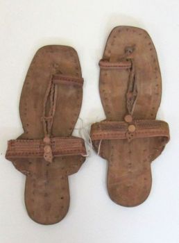 21001 - Sandals, Natural Buffalo Hide