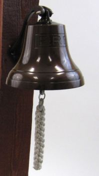 AL1844F - Aluminum Fire Bell, Antique Finish