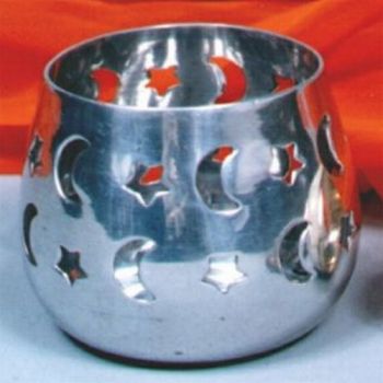 AL2108 - Aluminum votive with Cutout Shapes