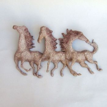 AL60116 - Aluminum Three Horse Wall Plaque