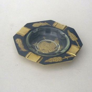 BR1093 - Ashtray, Brass & Glass