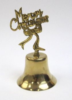 BR1852 - Solid Brass Merry Christmas Bell