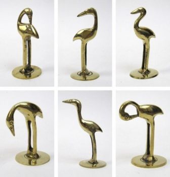 BR2050 - Solid brass crane figurine set