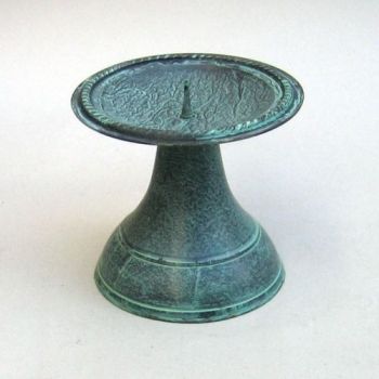 BR22119 - Brass Pillar Candle Holder Patina