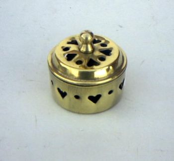 BR23034 - Solid Brass Perforated Heart Box