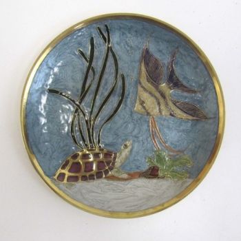 BR25282 - Solid Brass Wall Tray - Turtle / Fish