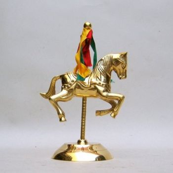 BR28391 - Solid Brass Horse Carousel