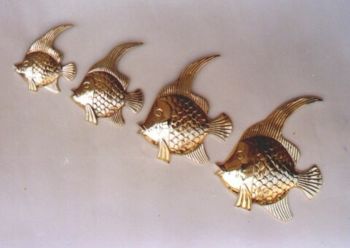 BR3415 - Brass Fish Wall Plaque Set