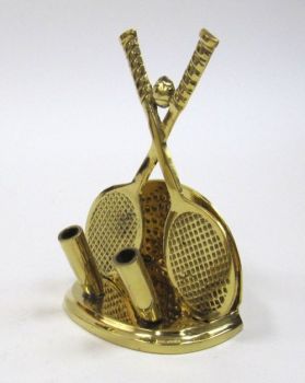 BR3421 - Solid Brass Pen / Pencil Holder - Tennis