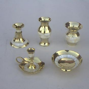 BR4426 - Brass Gift Set, Mother of Pearl