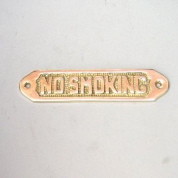 BR48233 - Solid Brass Door Sign "No Smoking" 5.875"