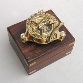 BR48345A - Sun Dial Compass Wood Box