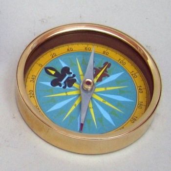 BR48346 - Brass Directional Compass, Beautiful Colored Dial