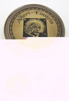 BR483934 - Engraved Brass Albert Einstein Compass A, Screw-On Lid