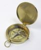 BR48419A - Solid Brass Flat Compass w/ lid. Hvy Casting 3.25"