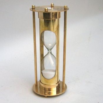 BR48640 - Brass Sand Timer 5 Min. White Sand