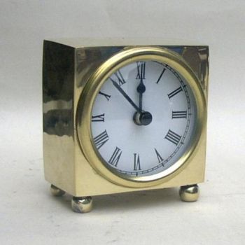 BR4867 - Brass Clock, Batteries Not Incl.