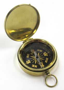 BR4884G - Brass Pocket Compass 1.75