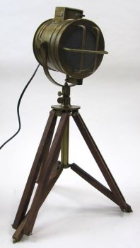 BR49002 - Tabletop Vintage Search Light w/ Brown Legs (electric)