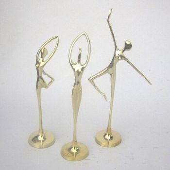 BR5047 - Solid Brass Ballet Dancer Statue Set