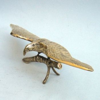 BR6053 - Brass Eagle Straight Wing on Branch Statue