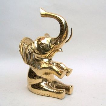 BR6358 - Solid Brass Sitting Elephant