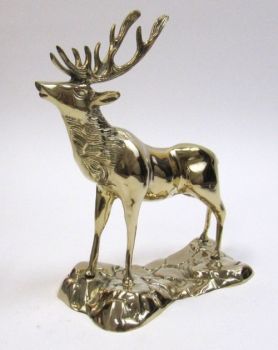 BR6360 - Solid brass deer, stag figure with base