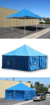 CA7865 - Canvas tent with frame, red or blue.