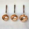 CO1300 - Copper Strainer Set, Wooden Handle