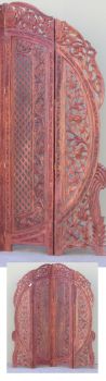 IE78649 - Carved Wooden Screen Half Round Badroon Flower