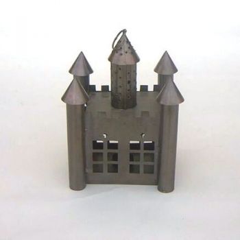 IR1536 - Iron Candle lantern Castle Antique Finish