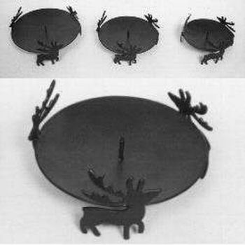 IR22350 - Iron Reindeer Candle Holder Set