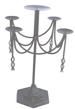 IR22915 - Iron Twisted Candle Holder 5 light