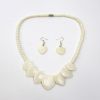 JR804 - Bone Heart Necklace And Earrings Set