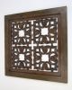 SH15757 - Carved wooden wall panel, wall hanging, squares