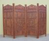 SH15803 - Carved Wooden Screen, Room Divider, 4 Panel