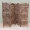 SH15811 - Carved Wooden Screen Sun & Moon 4-panel