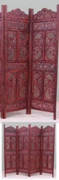 SH1584B - Carved Wooden Room Divider / Screen Mango Wood Sheesham Finish