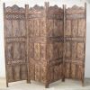 SH15851 - Wooden Screen Khadi Jali Khajoor 4-panel