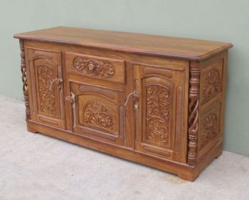 SH7023 - Carved wooden side table.