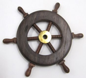 SH8758 - Wooden Mini Ship Wheel 6"