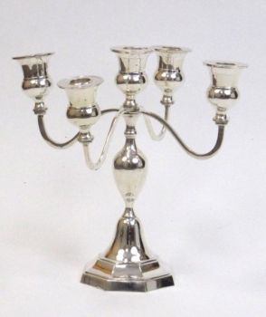 SP2292 - Solid brass candelabra candle stick holder. 5 light - chrome plate