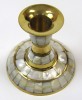 BR22641 - Brass & Mother-Of-Pearl Candle Holder