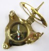 BR484410 - Solid Brass Folding Sun Dial Compass