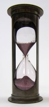 BR4862 - Brass Sand Timer 4" Maroon Sand