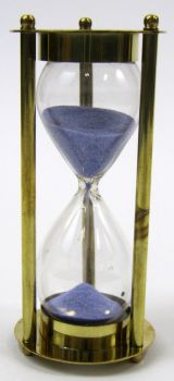 BR4864CB - Brass "MARY ROSE" 3-min. Hourglass w/Purple Sand