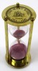 BR4864CP - Brass "MARY ROSE" 3-min. Hourglass w/Maroon Sand